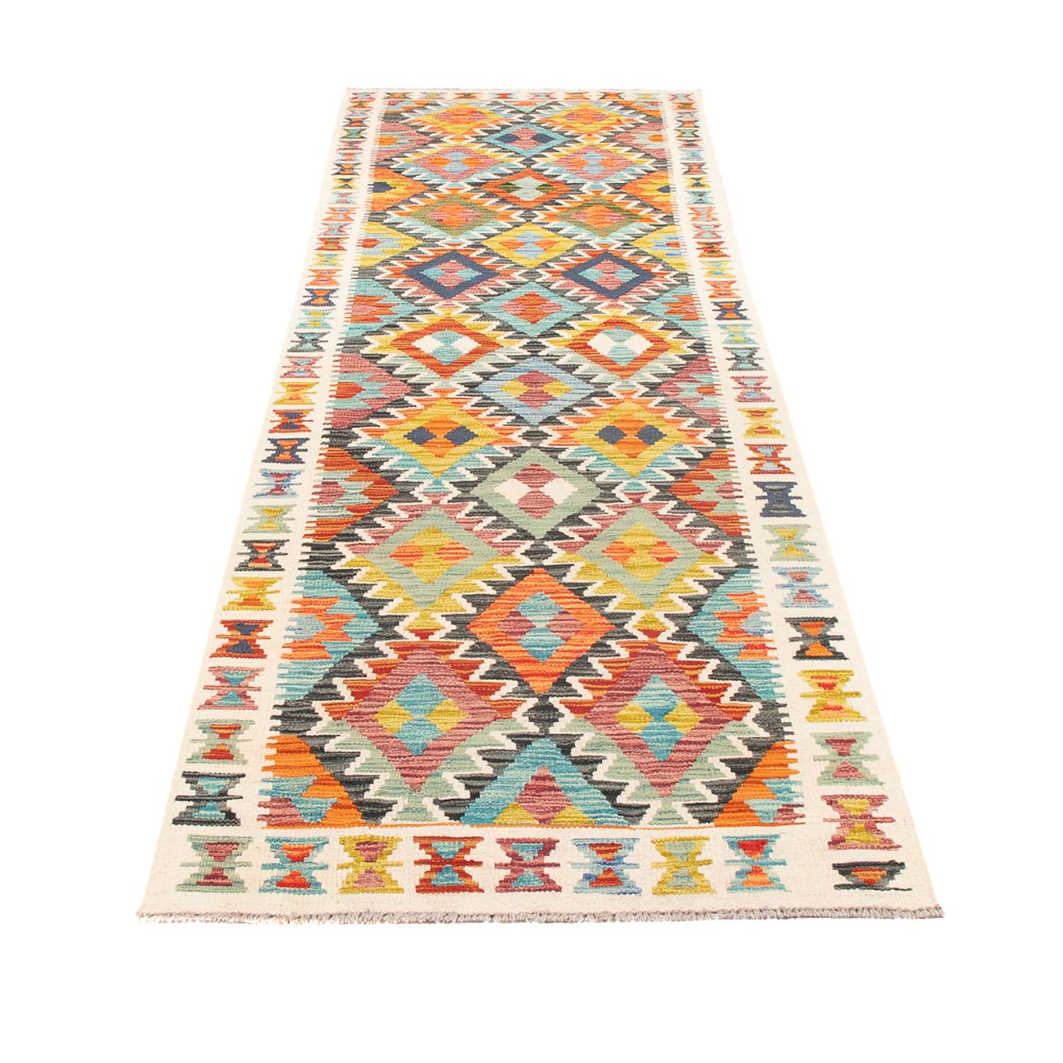 Runner Kelim Carpet - Splash - 281 x 80 cm - flerfärgad