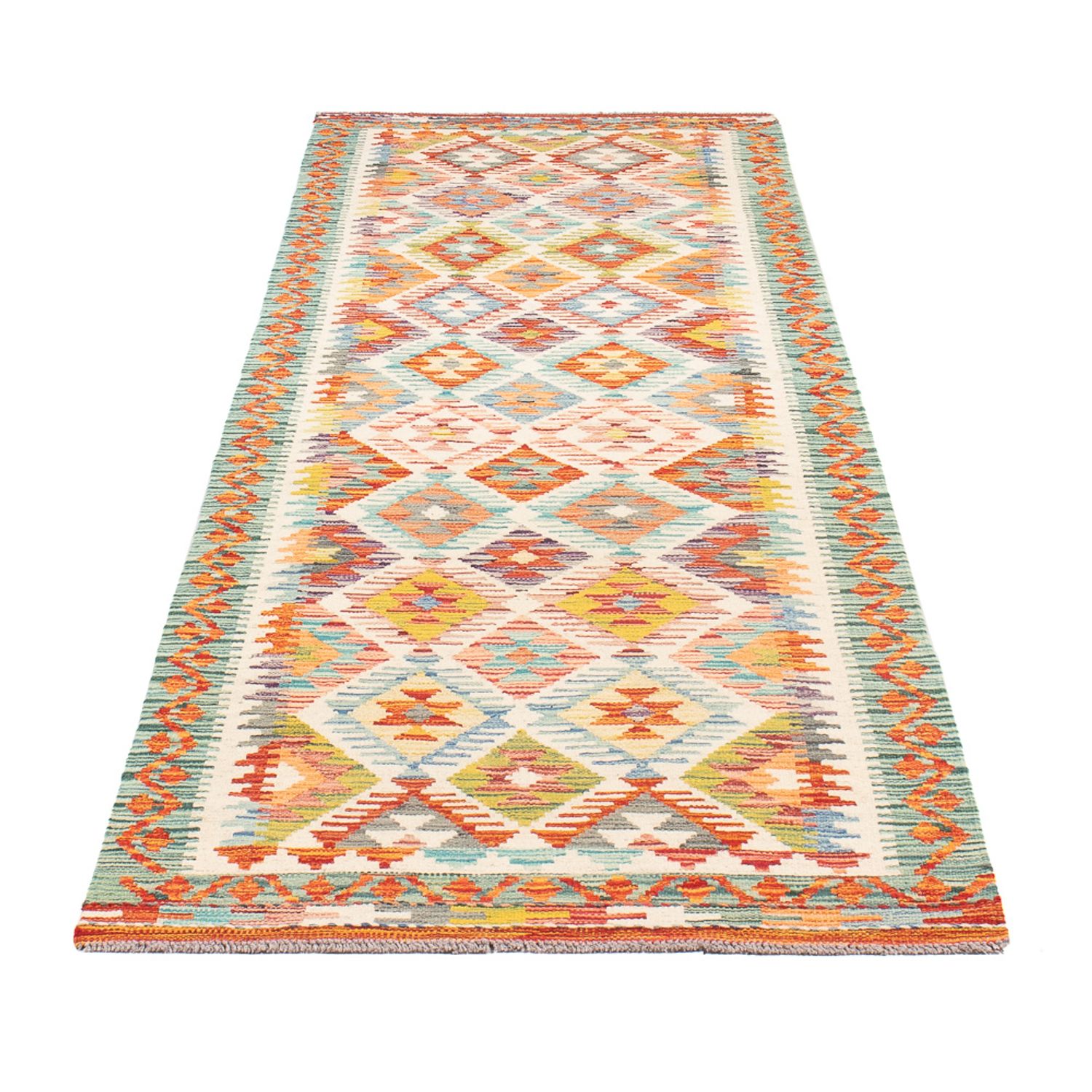 Tapis de couloir Tapis Kelim - Splash - 297 x 80 cm - multicolore