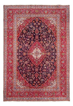 Tapis persan - Keshan - 353 x 246 cm - bleu foncé