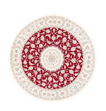 Tapis persan - Nain ronde  - 200 x 200 cm - rouge