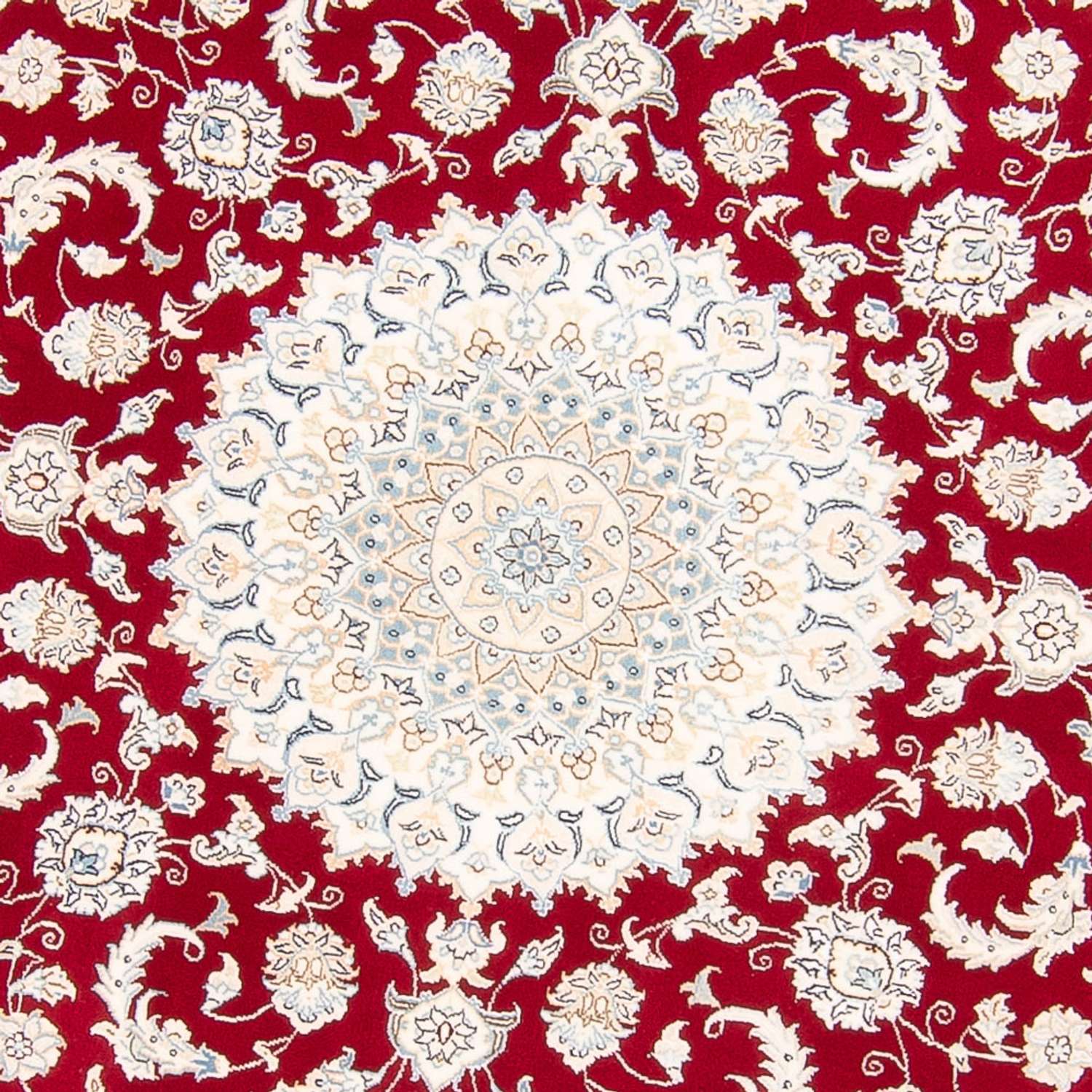 Tapis persan - Nain ronde  - 200 x 200 cm - rouge