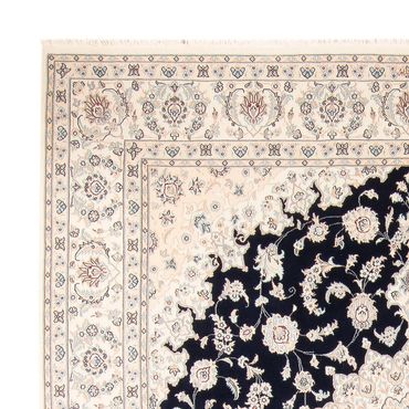 Tapis persan - Nain - 266 x 248 cm - bleu foncé