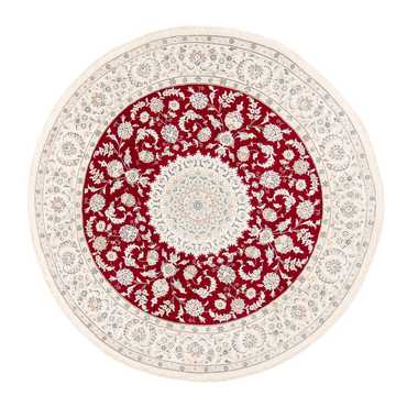 Tapis persan - Nain ronde  - 200 x 200 cm - rouge