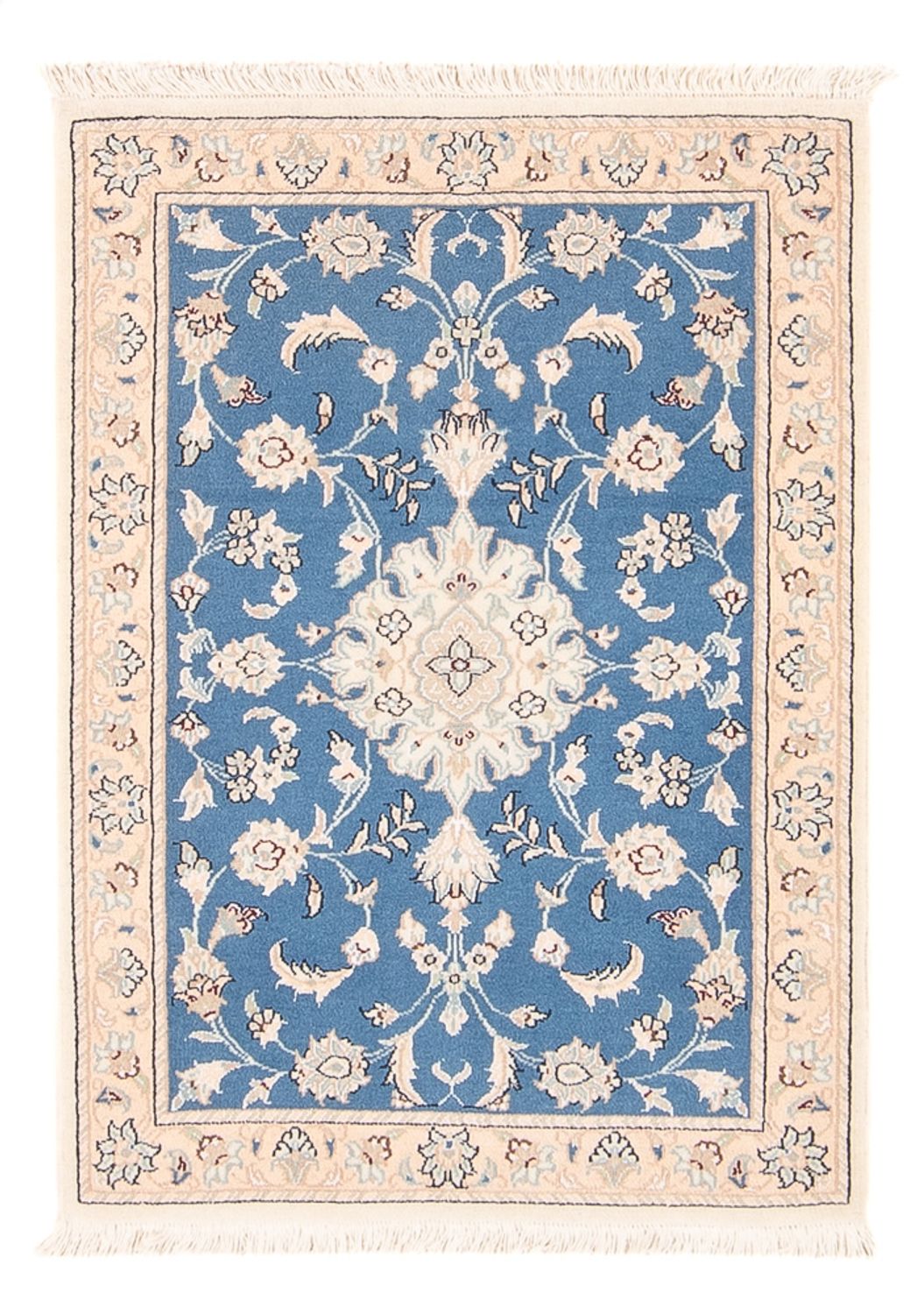 Alfombra persa - Nain - 88 x 59 cm - azul