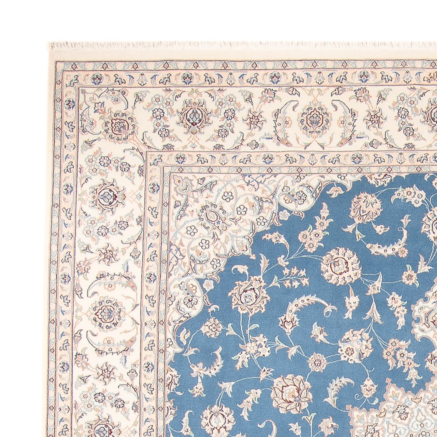 Tapis persan - Nain - 263 x 227 cm - bleu