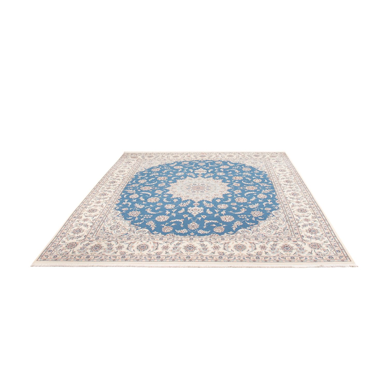 Tapis persan - Nain - 263 x 227 cm - bleu