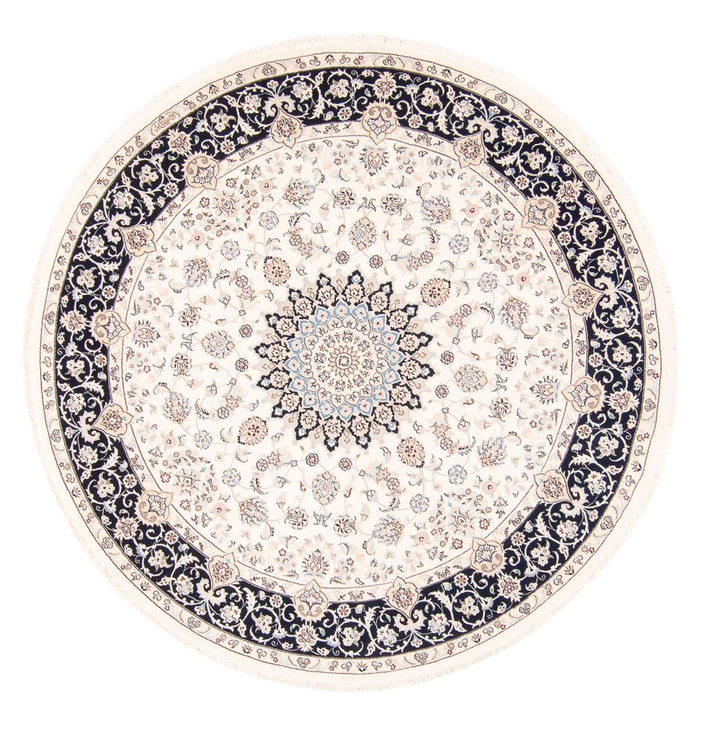 Tapis persan - Nain ronde  - 200 x 200 cm - crème