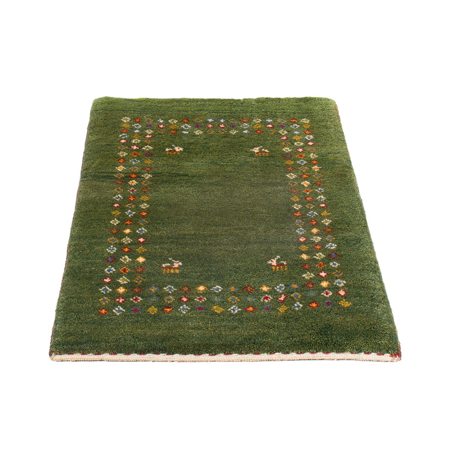 Tappeto Gabbeh - Persero - 89 x 62 cm - verde mare