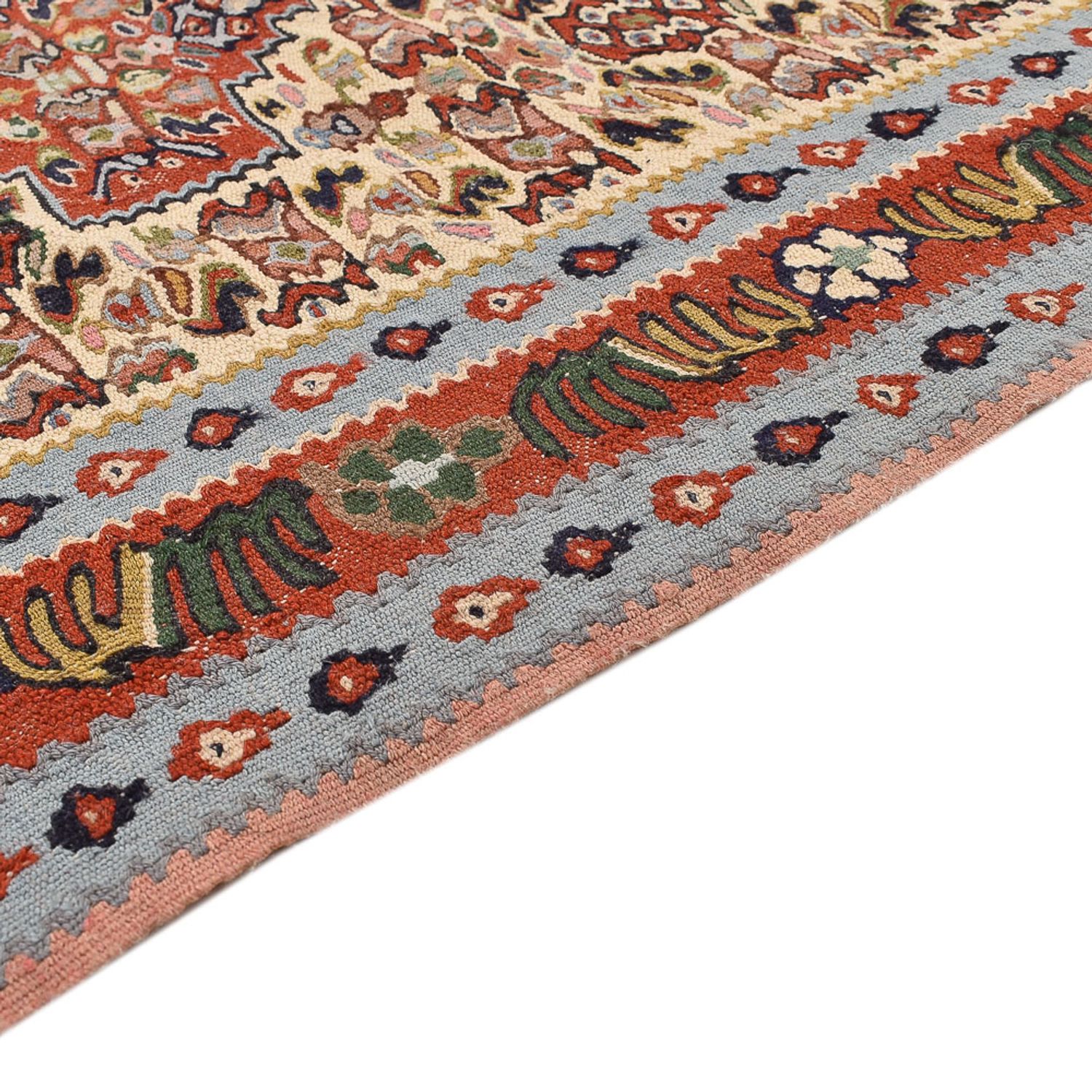 Runner Kelim Carpet - orientalisk matta - 393 x 87 cm - beige