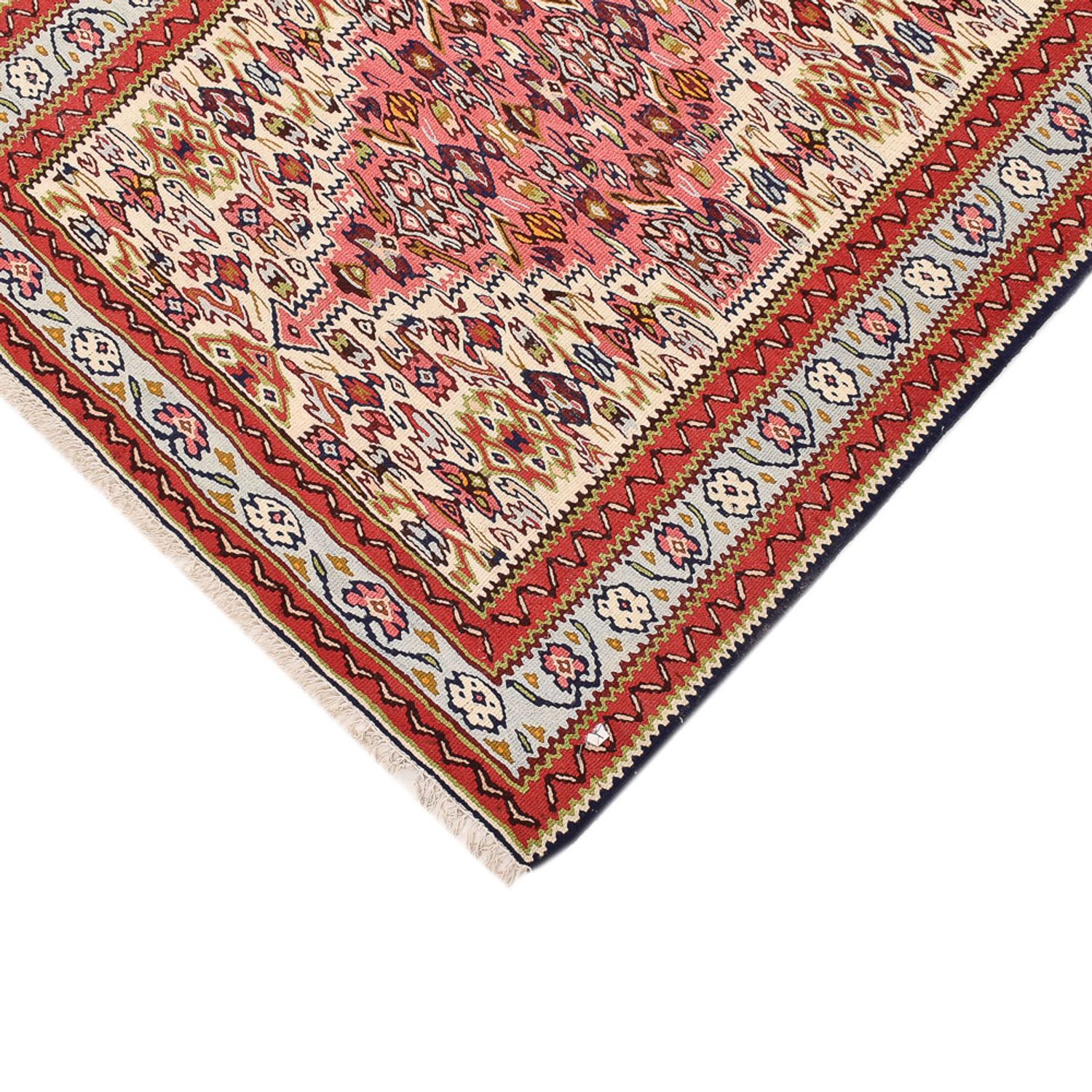 Biegacz Dywan Kelim - Orientalny - 437 x 81 cm - beżowy