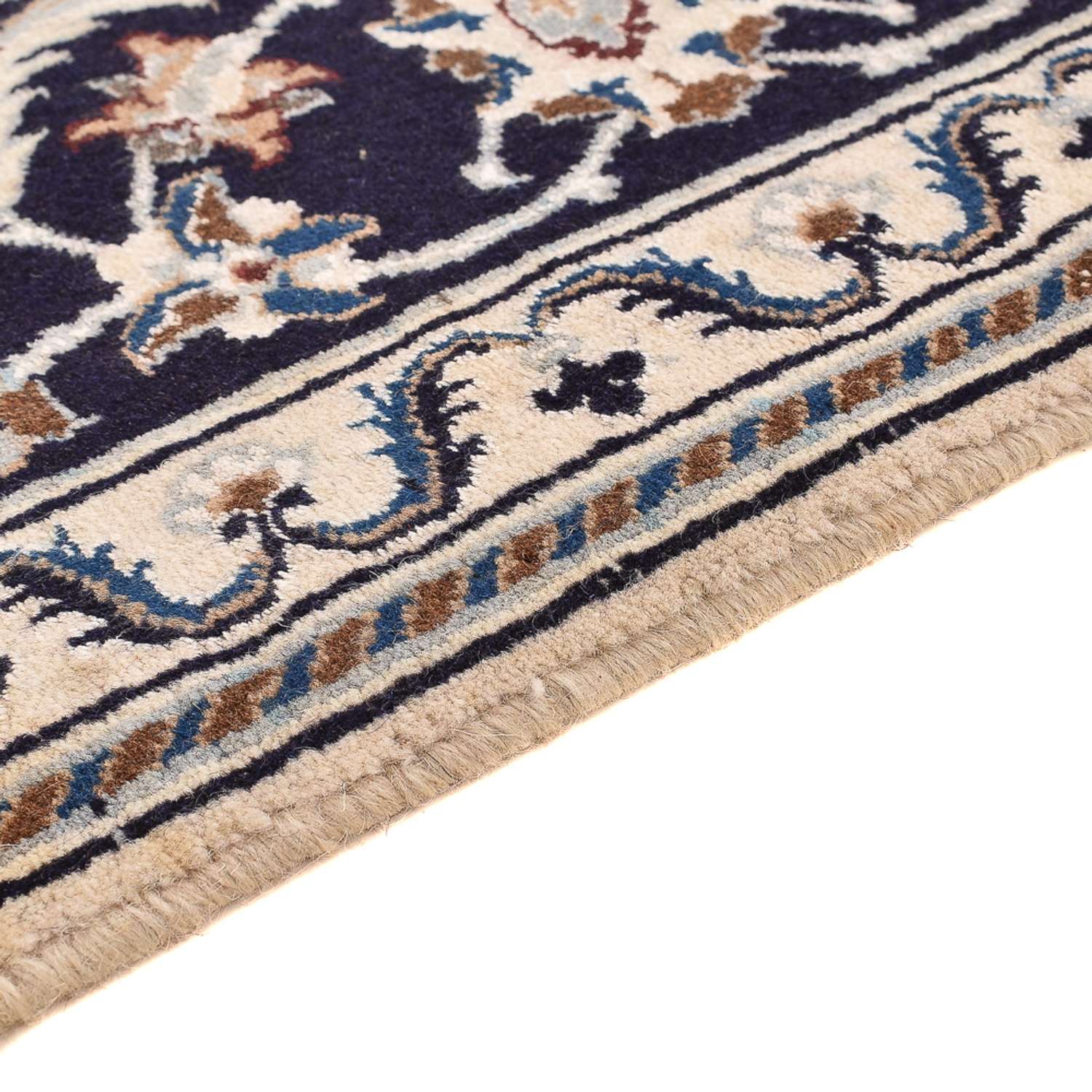 Corredor Tapete Persa - Nain - Royal - 186 x 65 cm - azul escuro