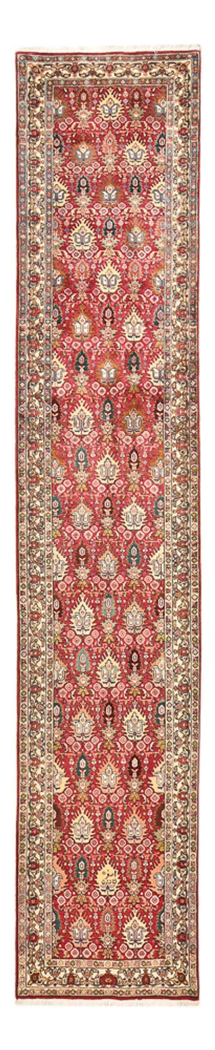 Løper Persisk teppe - Tabriz - Royal - 408 x 80 cm - lys rød