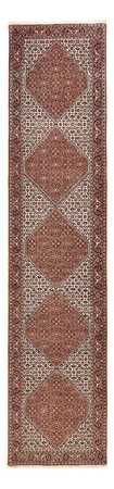 Tapis de couloir Tapis persan - Bidjar - 377 x 83 cm - rouille