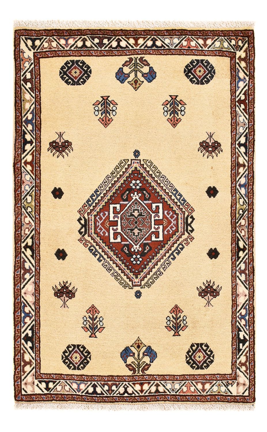 Gabbeh Tapijt - Kashkuli Perzisch - 125 x 80 cm - licht beige