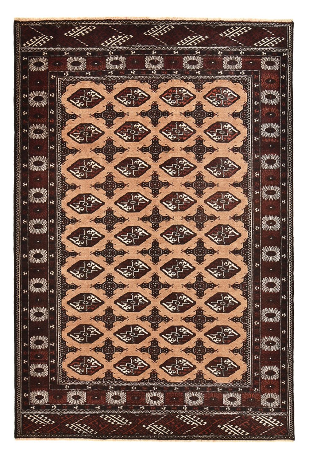 Turkaman tapijt - 295 x 198 cm - licht beige