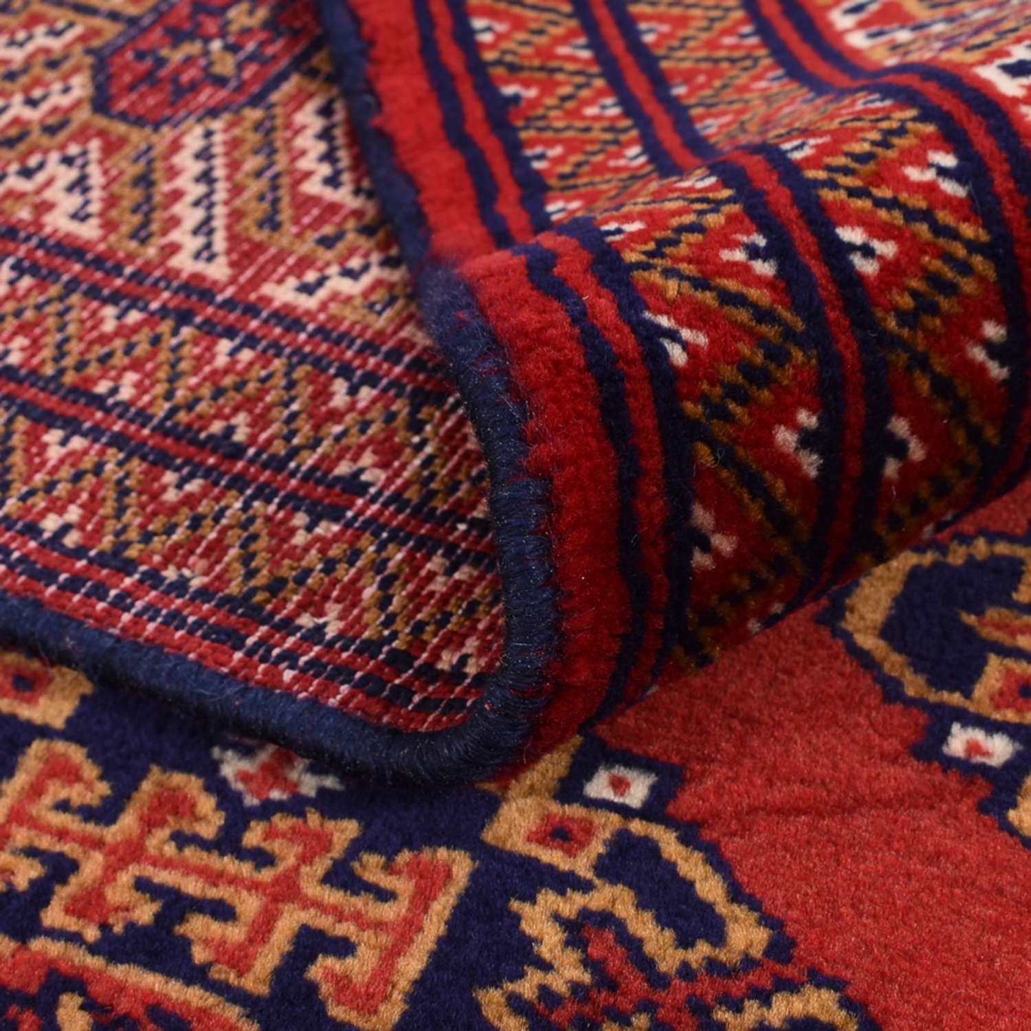 Tappeto corsia Tappeto Turkaman - 377 x 104 cm - rosso scuro