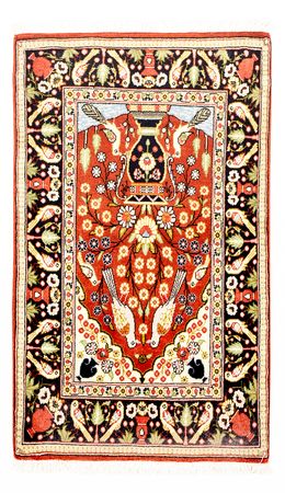 Alfombra persa - Ghom - 105 x 60 cm - multicolor