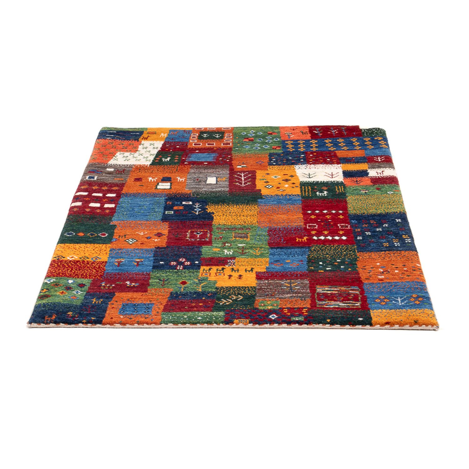 Tapis Gabbeh - Loribaft Persan - 129 x 86 cm - multicolore