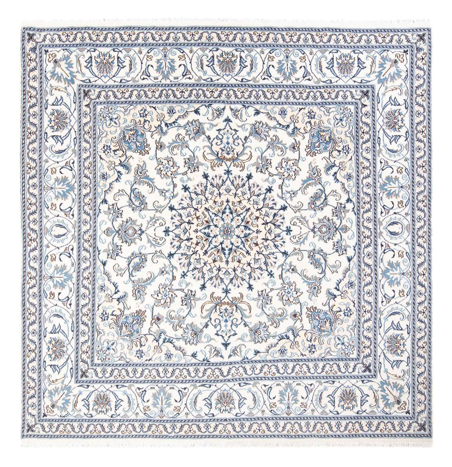 Tapis persan - Nain carré  - 200 x 195 cm - crème