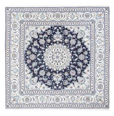 Tapis persan - Nain carré  - 200 x 196 cm - bleu foncé