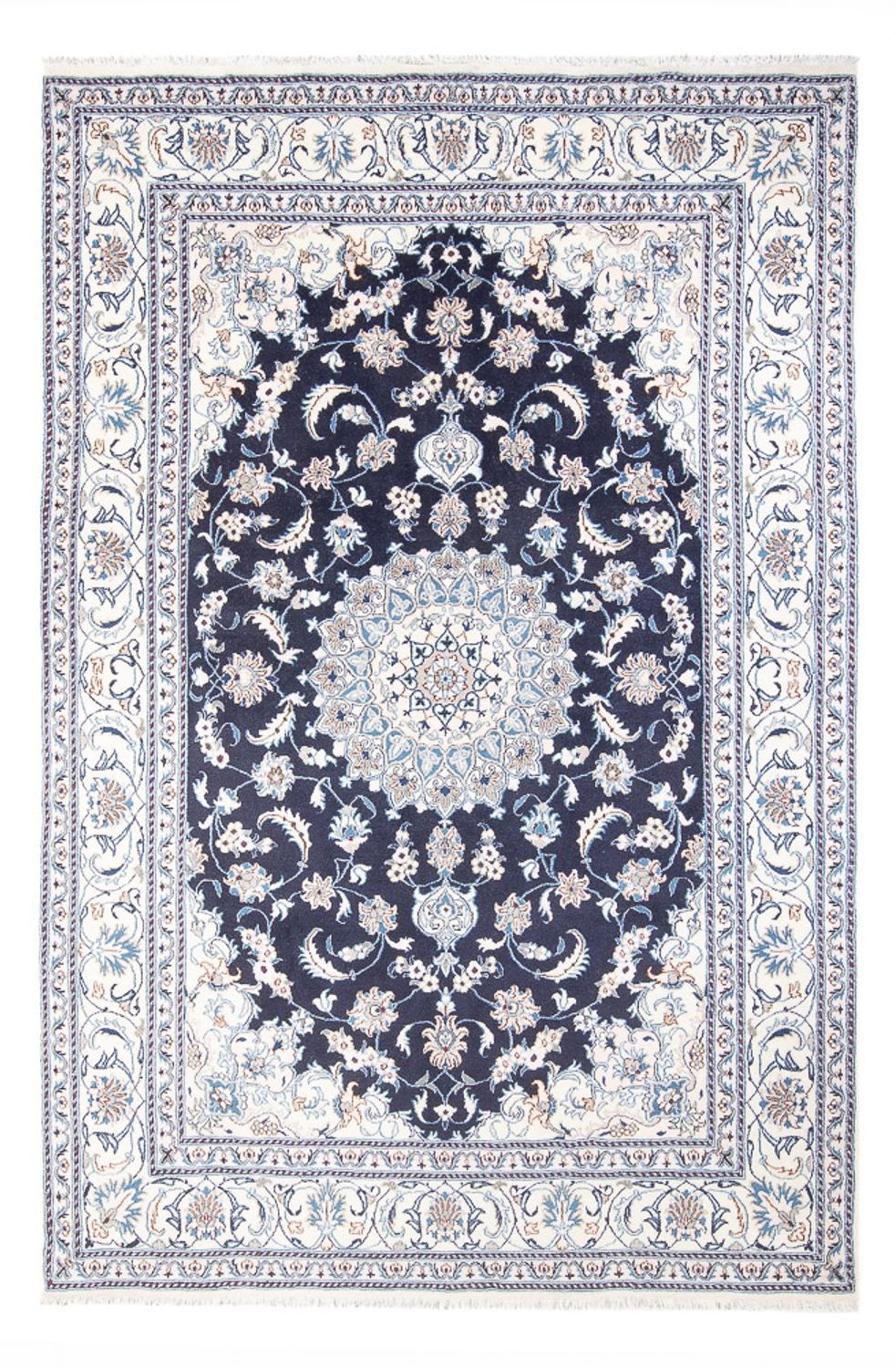 Alfombra persa - Nain - 302 x 194 cm - azul oscuro