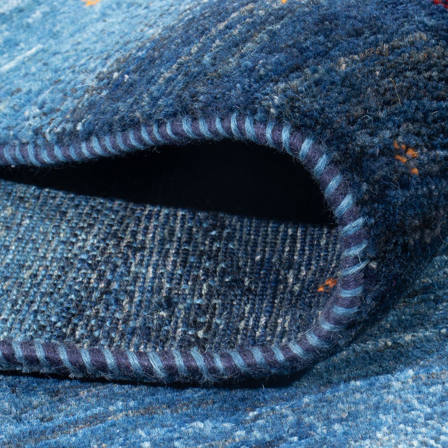 Gabbeh Rug - Loribaft Perser - 232 x 179 cm - sea blue