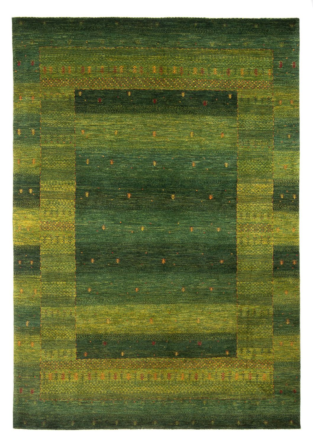 Gabbeh teppe - Loribaft persisk teppe - 297 x 200 cm - mørkegrønn