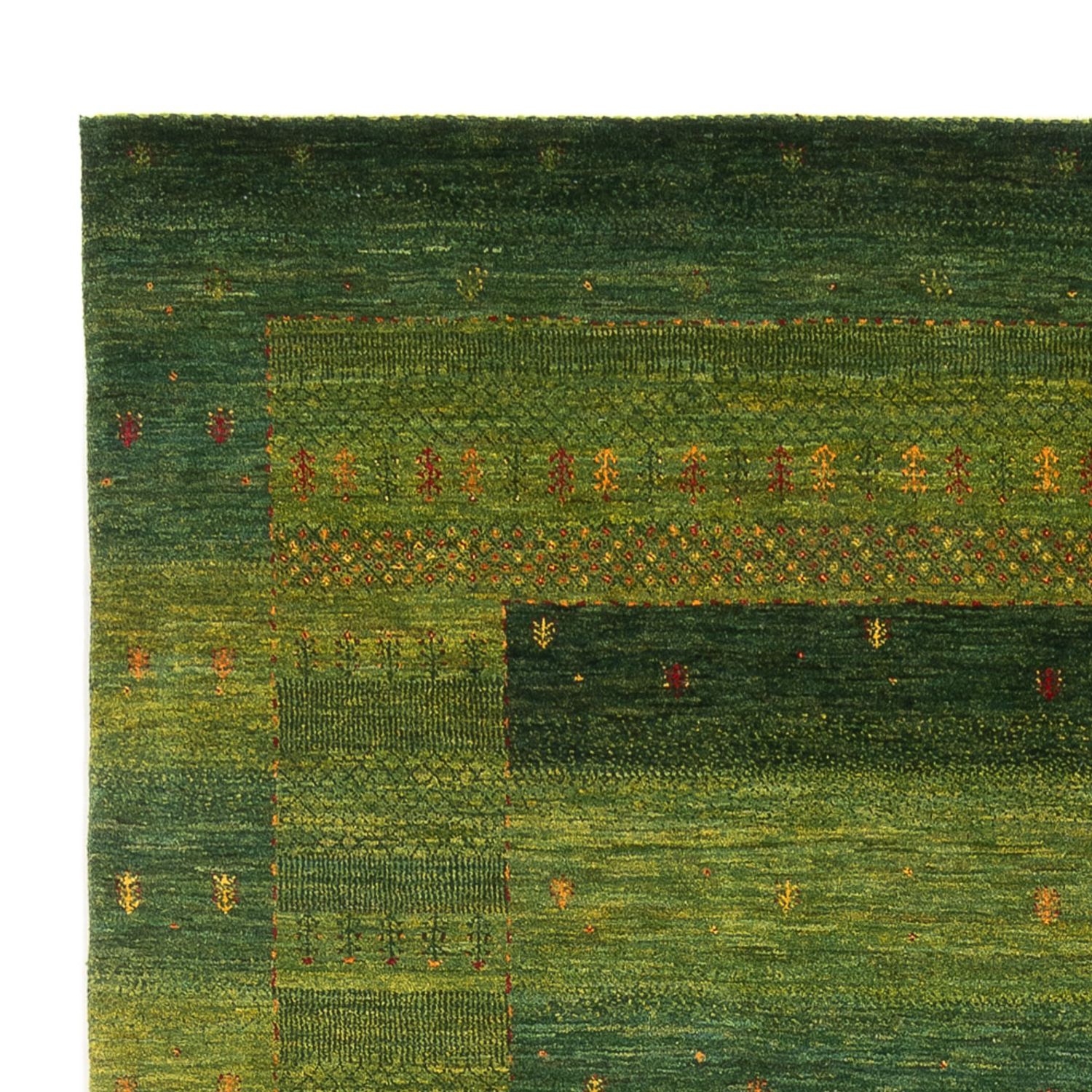 Gabbeh teppe - Loribaft persisk teppe - 297 x 200 cm - mørkegrønn