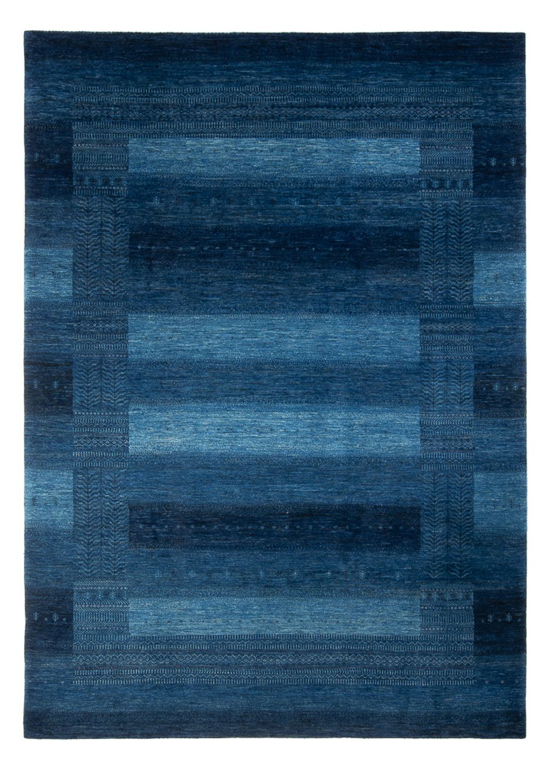 Tapete Gabbeh - Loribaft Persa - 322 x 226 cm - azul escuro