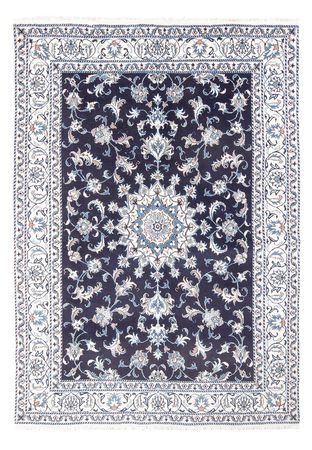 Tapis persan - Nain - 232 x 168 cm - bleu foncé