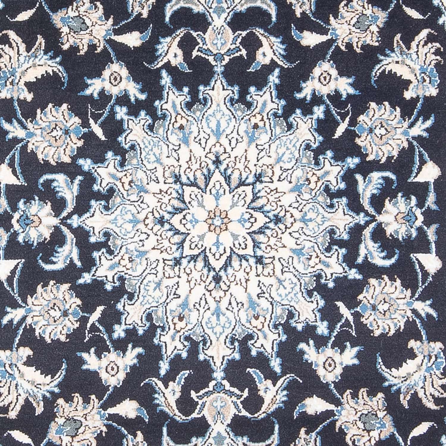 Tapete Persa - Nain - 228 x 172 cm - azul escuro