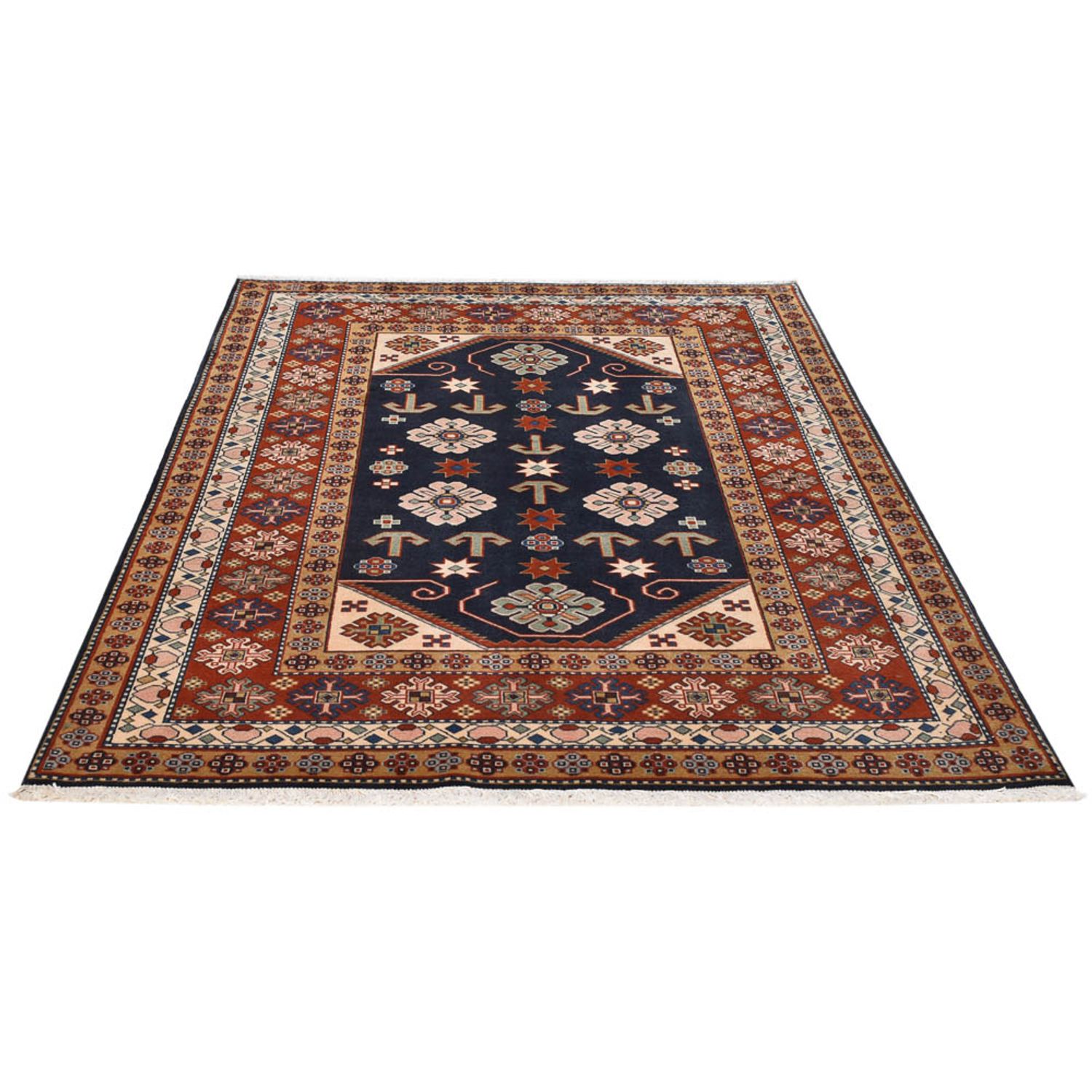 Tapis persan - Nomadic - 197 x 136 cm - bleu foncé