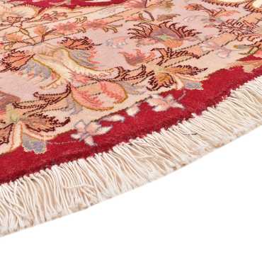 Persisk teppe - Tabriz - Premium rundt  - 200 x 200 cm - rød