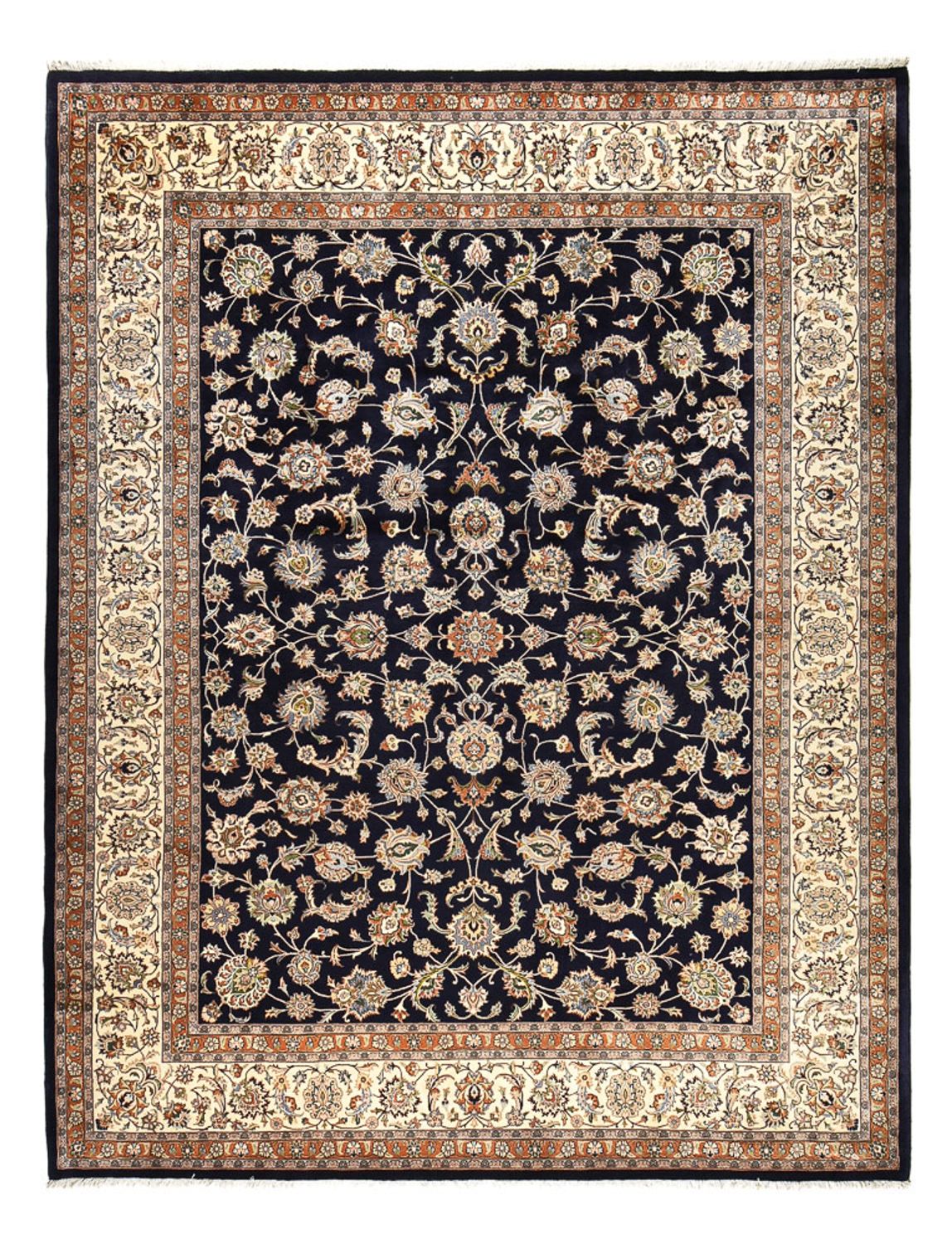 Tapis persan - Classique - Royal - 391 x 302 cm - bleu foncé