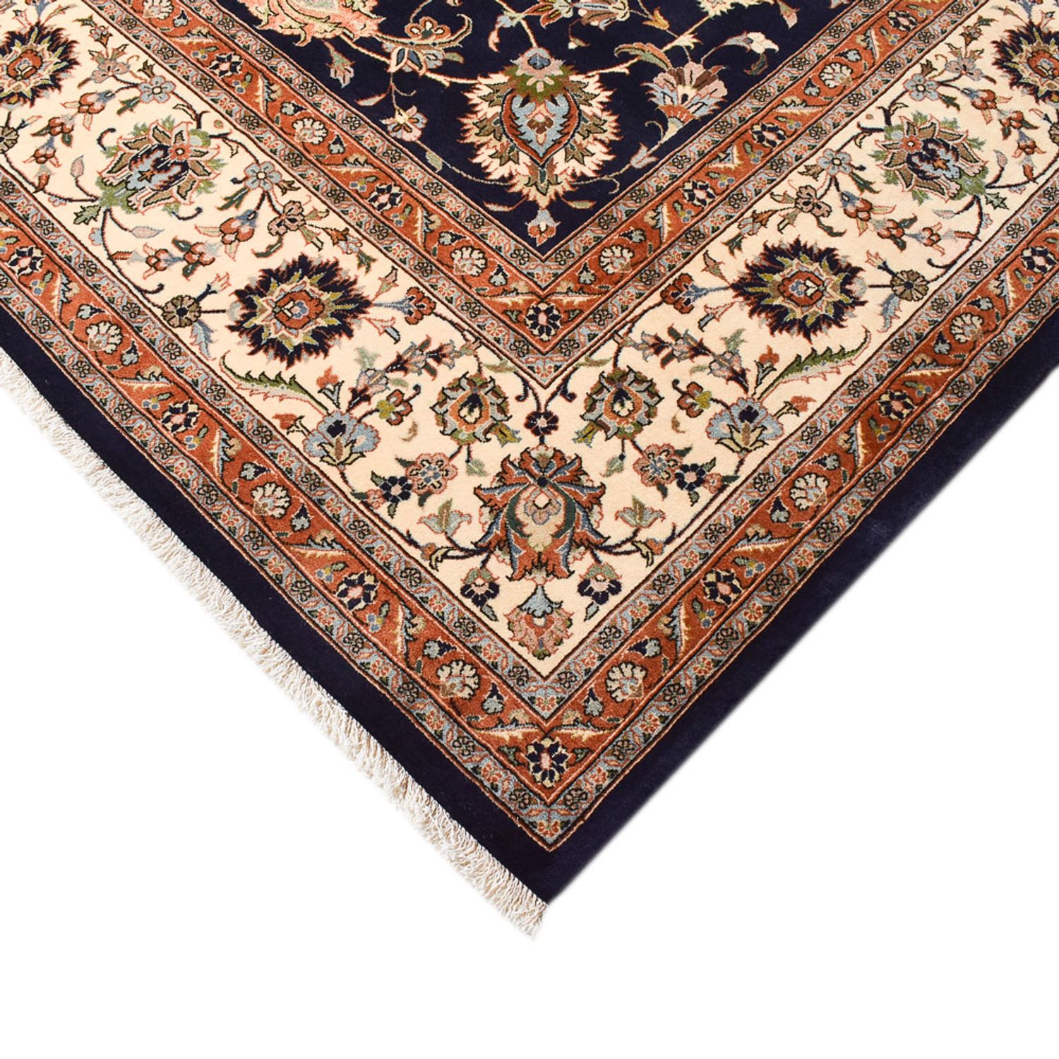 Tapis persan - Classique - Royal - 397 x 298 cm - bleu foncé