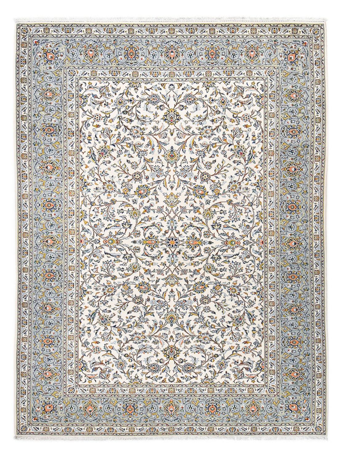 Alfombra persa - Keshan - Real - 332 x 248 cm - gris claro