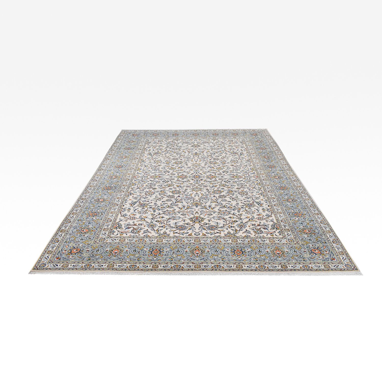 Tapis persan - Keshan - Royal - 332 x 248 cm - gris clair