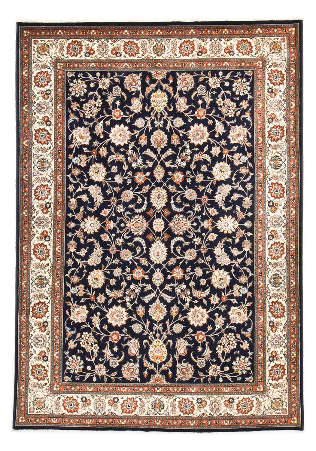 Alfombra persa - Clásica - Real - 345 x 246 cm - azul oscuro