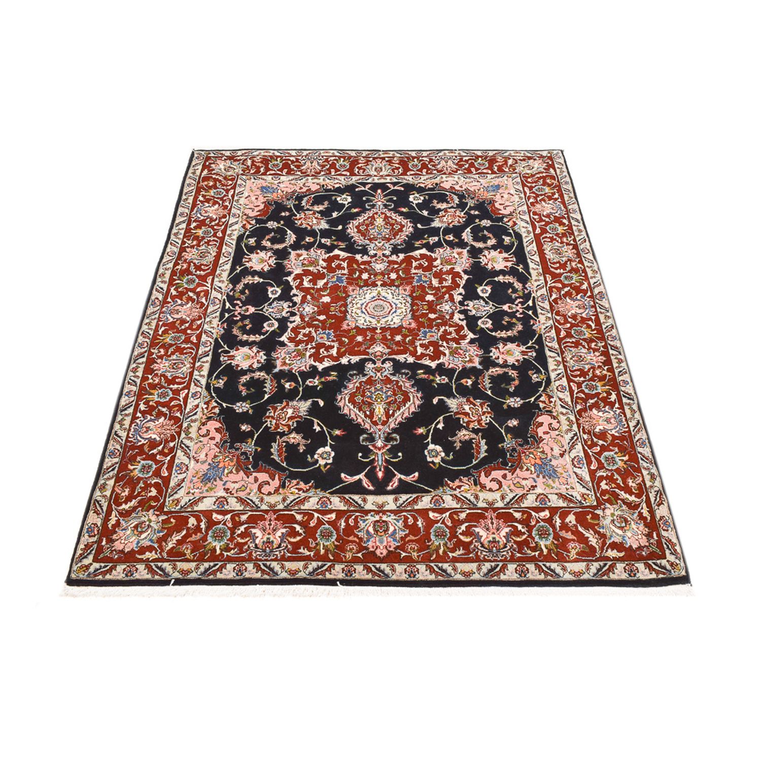 Tapis persan - Ghom - 180 x 140 cm - bleu foncé