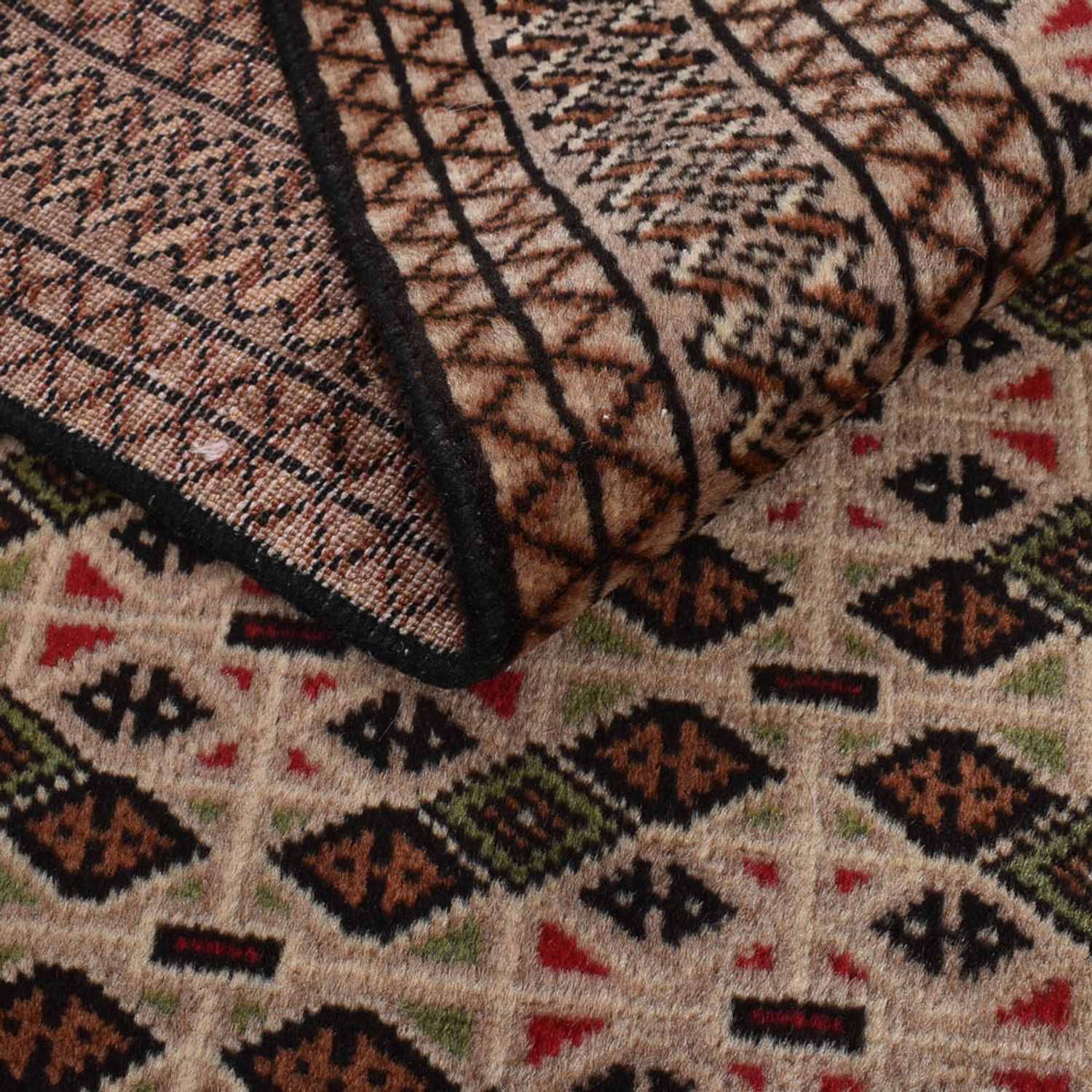 Turkaman Teppich - 193 x 130 cm - dunkelbeige