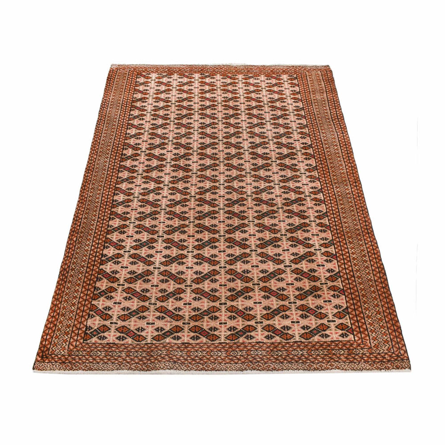 Turkaman tapijt - 191 x 130 cm - donker beige