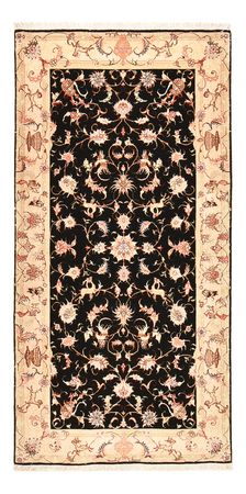 Tapis de couloir Tapis persan - Tabriz - Royal - 204 x 100 cm - bleu foncé