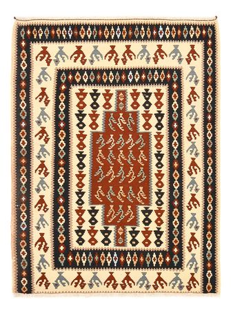 Kelim Carpet - orientalisk matta - 145 x 111 cm - flerfärgad