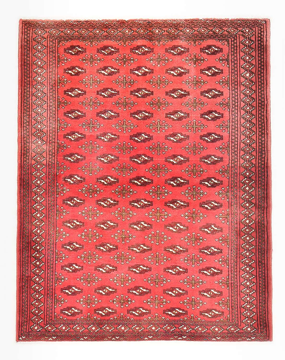 Dywan turkmeński - 138 x 110 cm - czerwony
