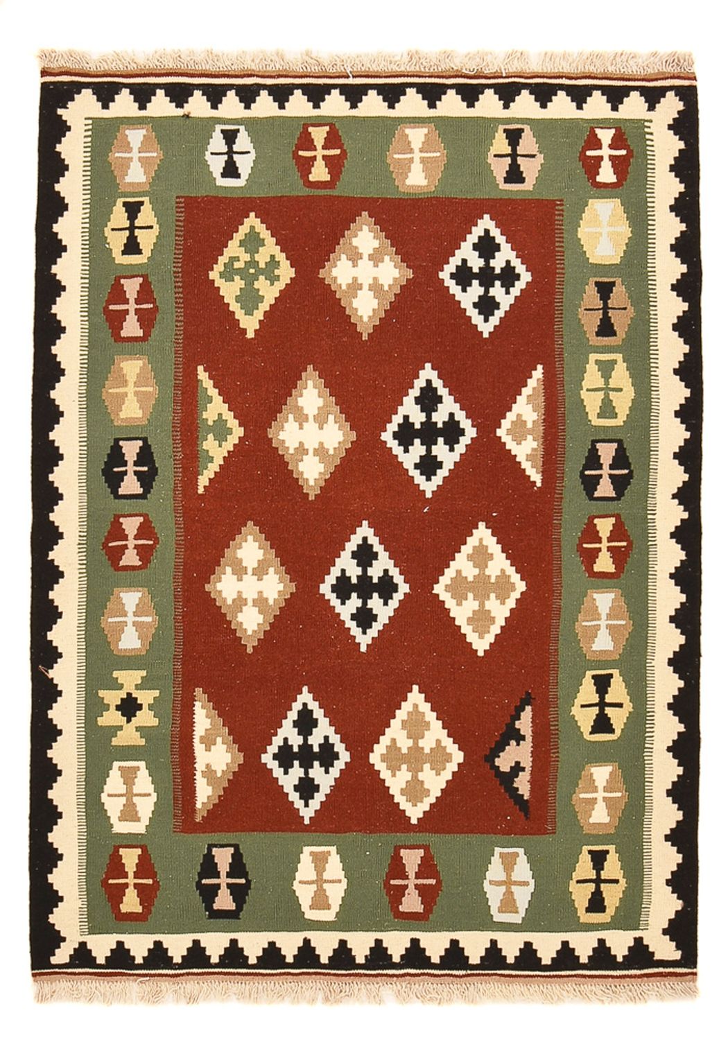 Kelim Carpet - orientalisk matta - 146 x 110 cm - flerfärgad