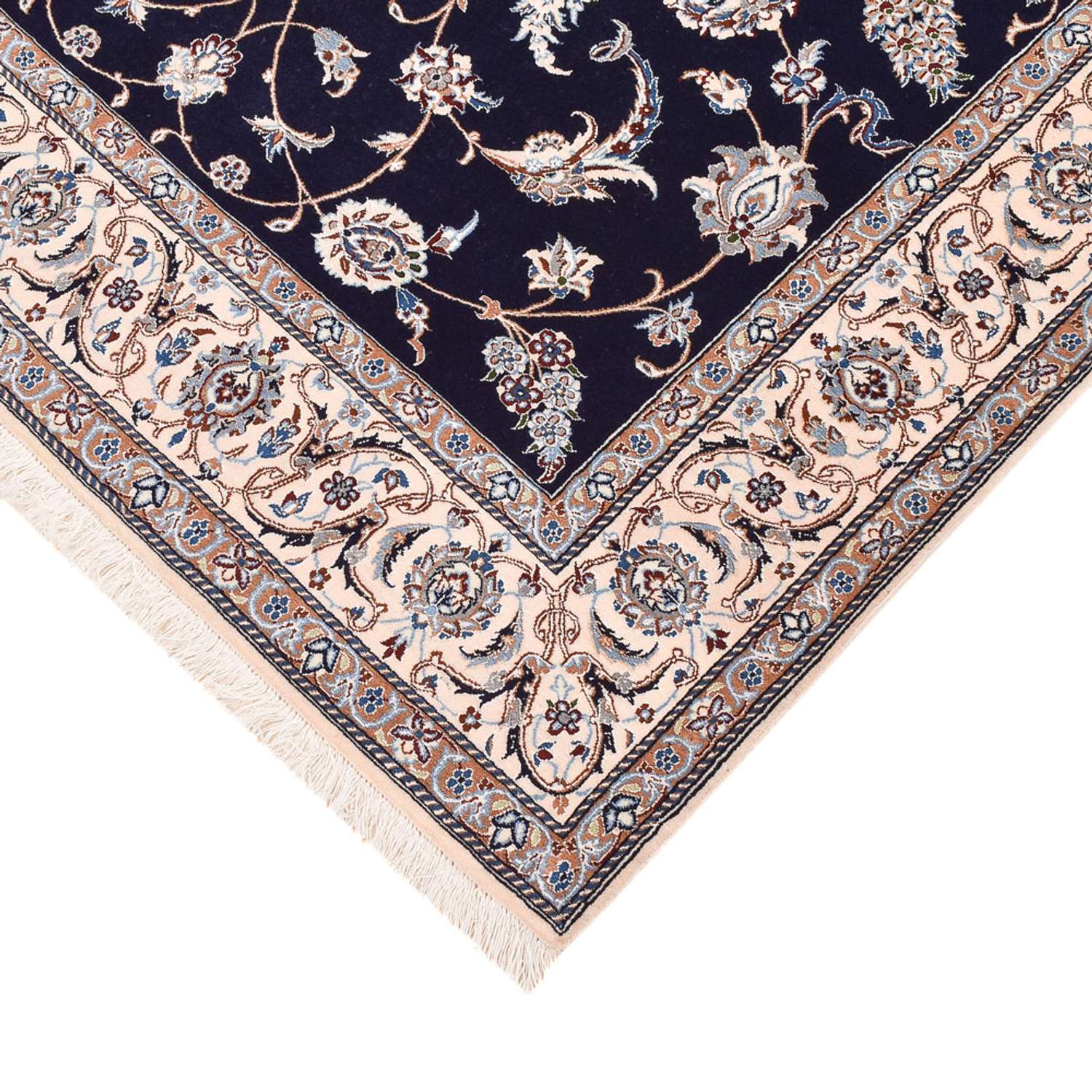 Tapis persan - Nain - Premium - 197 x 130 cm - bleu foncé