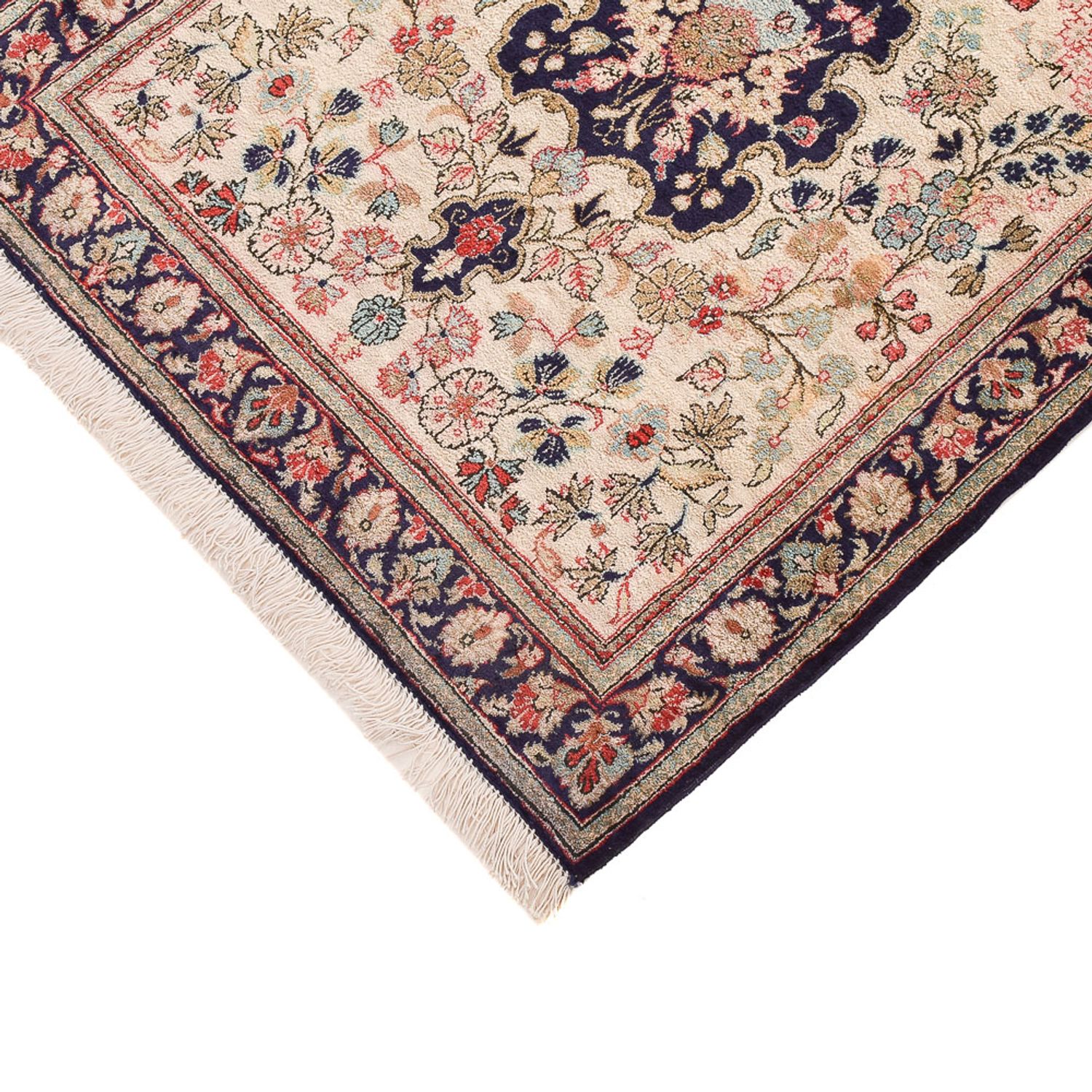 Runner Hedvábný koberec - Ghom Silk - Premium - 222 x 69 cm - krémová