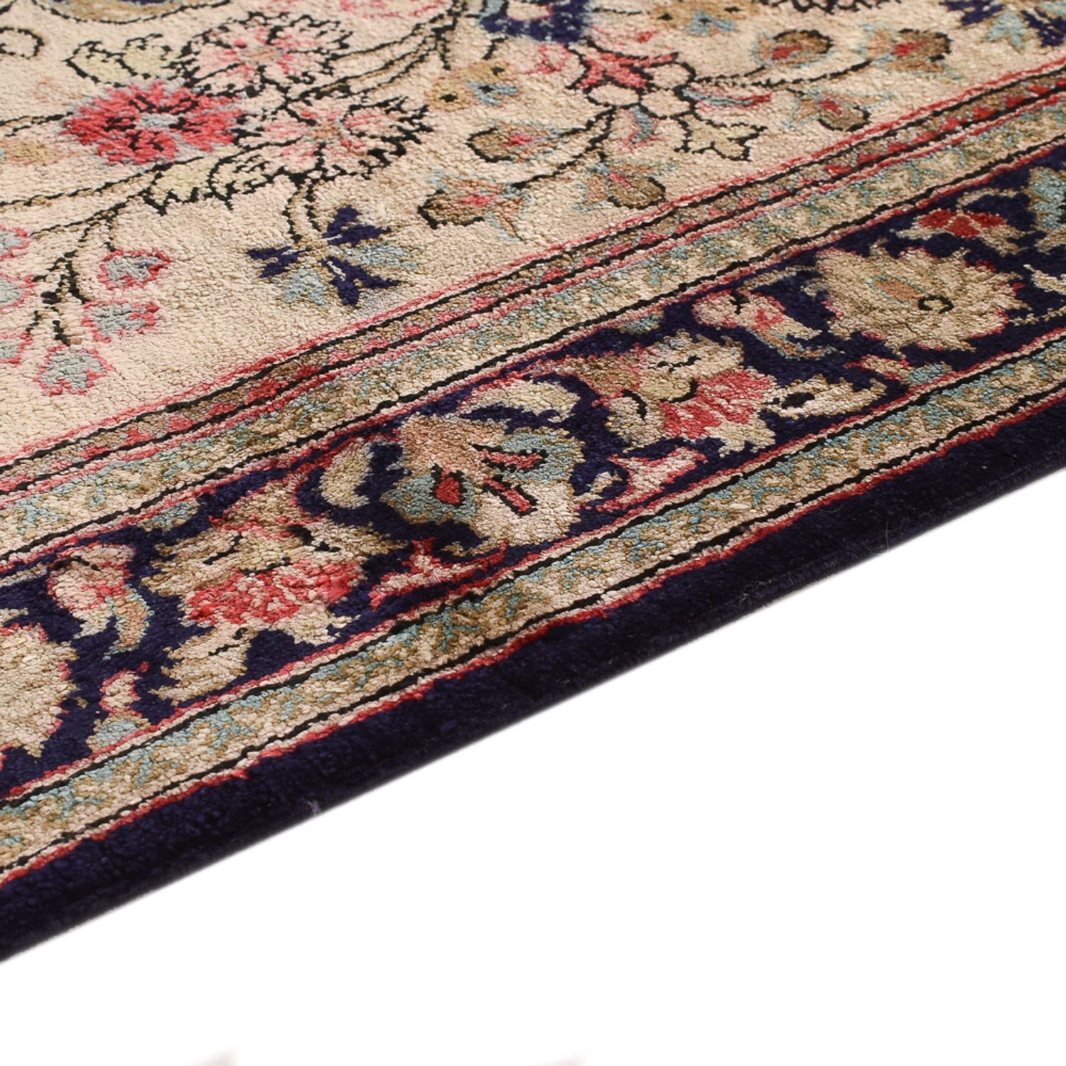 Runner Hedvábný koberec - Ghom Silk - Premium - 222 x 69 cm - krémová