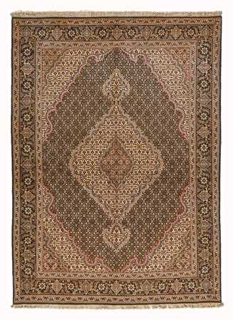 Tappeto Persero - Tabriz - Reale - 210 x 151 cm - marrone scuro