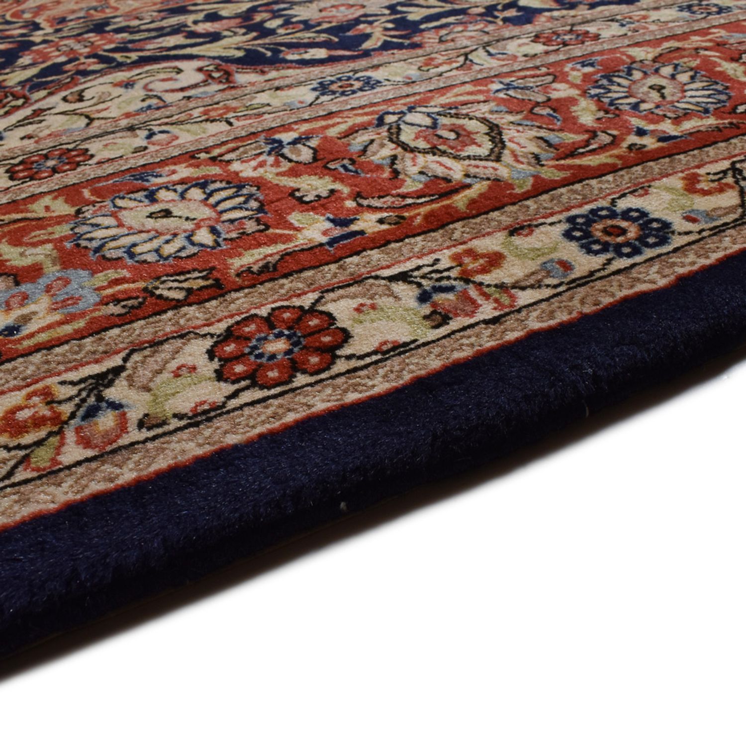 Alfombra persa - Ghom - 301 x 221 cm - azul oscuro